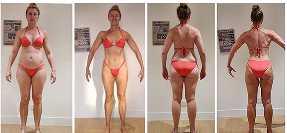 Suzannah zeigt ihr Vorher-Nachher-Profil von vorne und hinten, nachdem sie in 12 Wochen 8 Kilo abgenommen hat