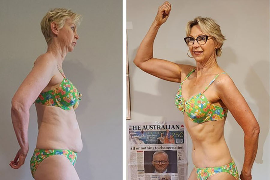 Linda before and after transformation photos at age 60