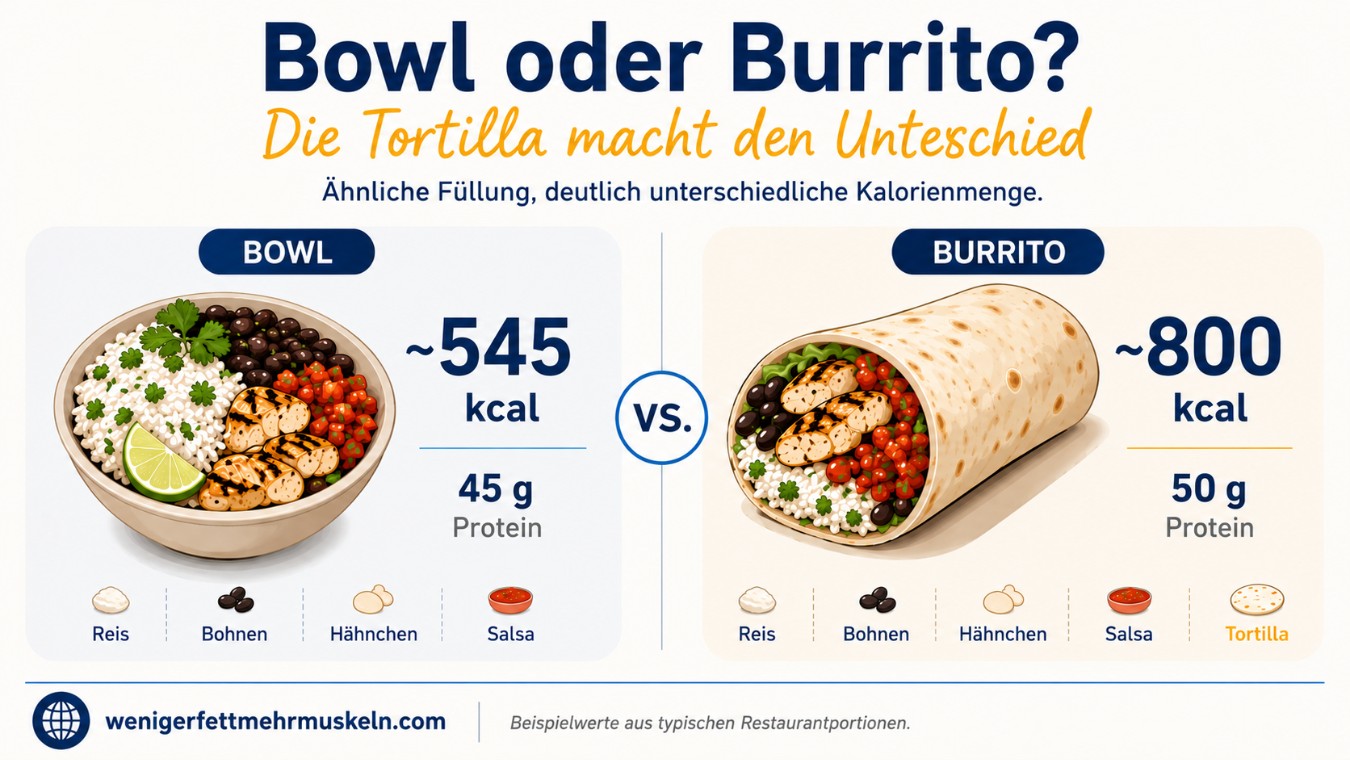 Infographik Bowl oder Burrito