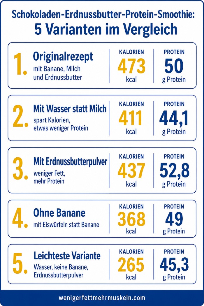 Infographik Schoko-Erdnussbutter-Smoothie
