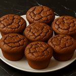 ein Teller mit sieben Schokolade-Kürbis-Protein-Muffins